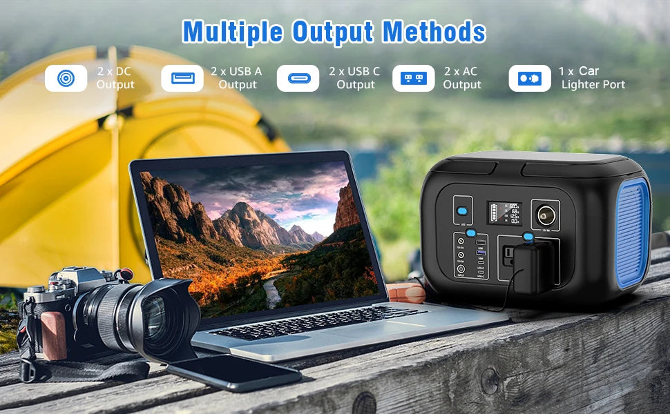 600W/300W/200W/120W Portable Power Station,110V AC Outlets Solar Generator Storage Energy Power Bank For Camping Travel RV Home